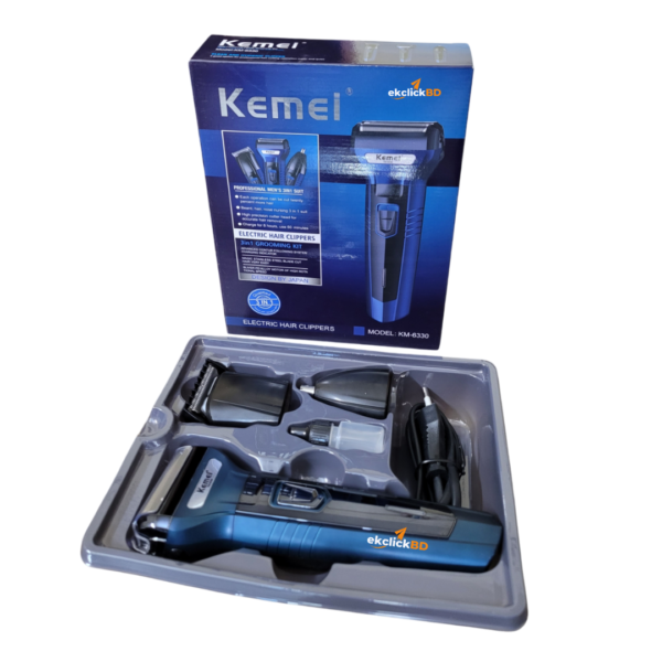 Kemei Km-6330 3 In 1 Professional Hair Trimmer Super Grooming Kit Shaver Clipper Nose Trimmer For Men - Image 7