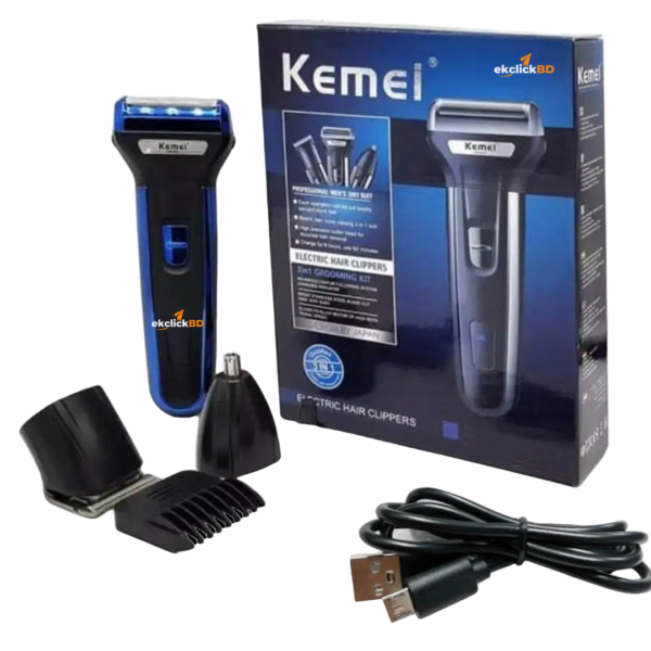 Kemei Km-6330 3 In 1 Professional Hair Trimmer Super Grooming Kit Shaver Clipper Nose Trimmer For Men - Image 2