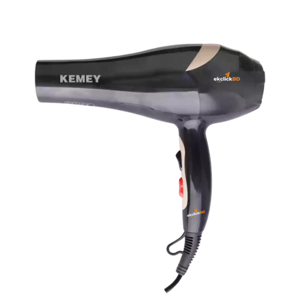 Kemey KM-2378 Professional Hair Dryer - 2 in 1 Hair Dryer 3000Watt d Power - Black - Image 2