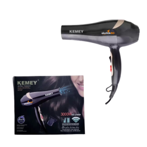 Kemey KM-2378 Professional Hair Dryer - 2 in 1 Hair Dryer 3000Watt d Power - Black