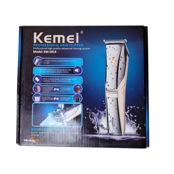 kemei Km-5018 Professional Washable Rechargeable Hair Clipper Electric Shaver Beard Trimmer Men - Image 6