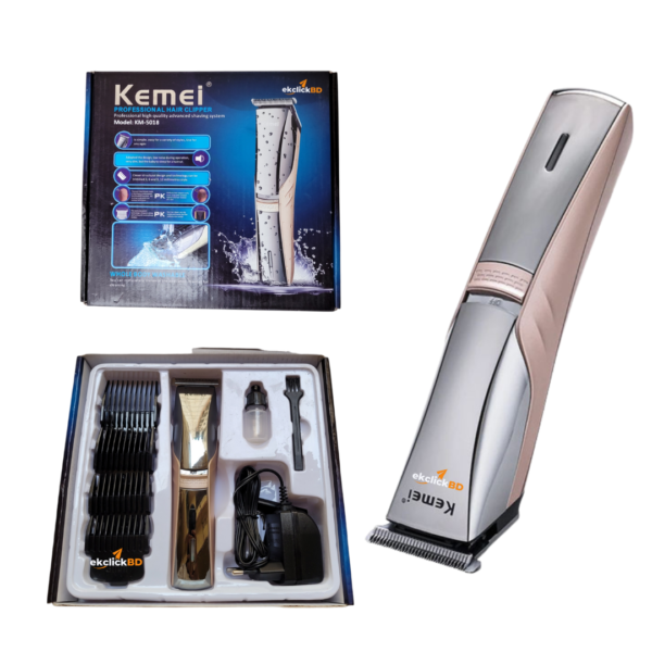 kemei Km-5018 Professional Washable Rechargeable Hair Clipper Electric Shaver Beard Trimmer Men